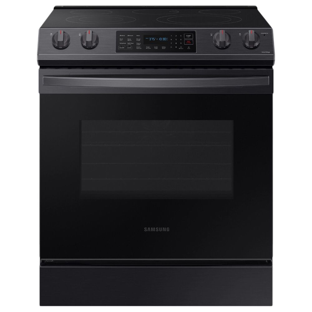 Samsung 6.3 Cu. Ft. Front Control Slide-in Electric Range with Convection and Wi-Fi in Black Stainless Steel, , large