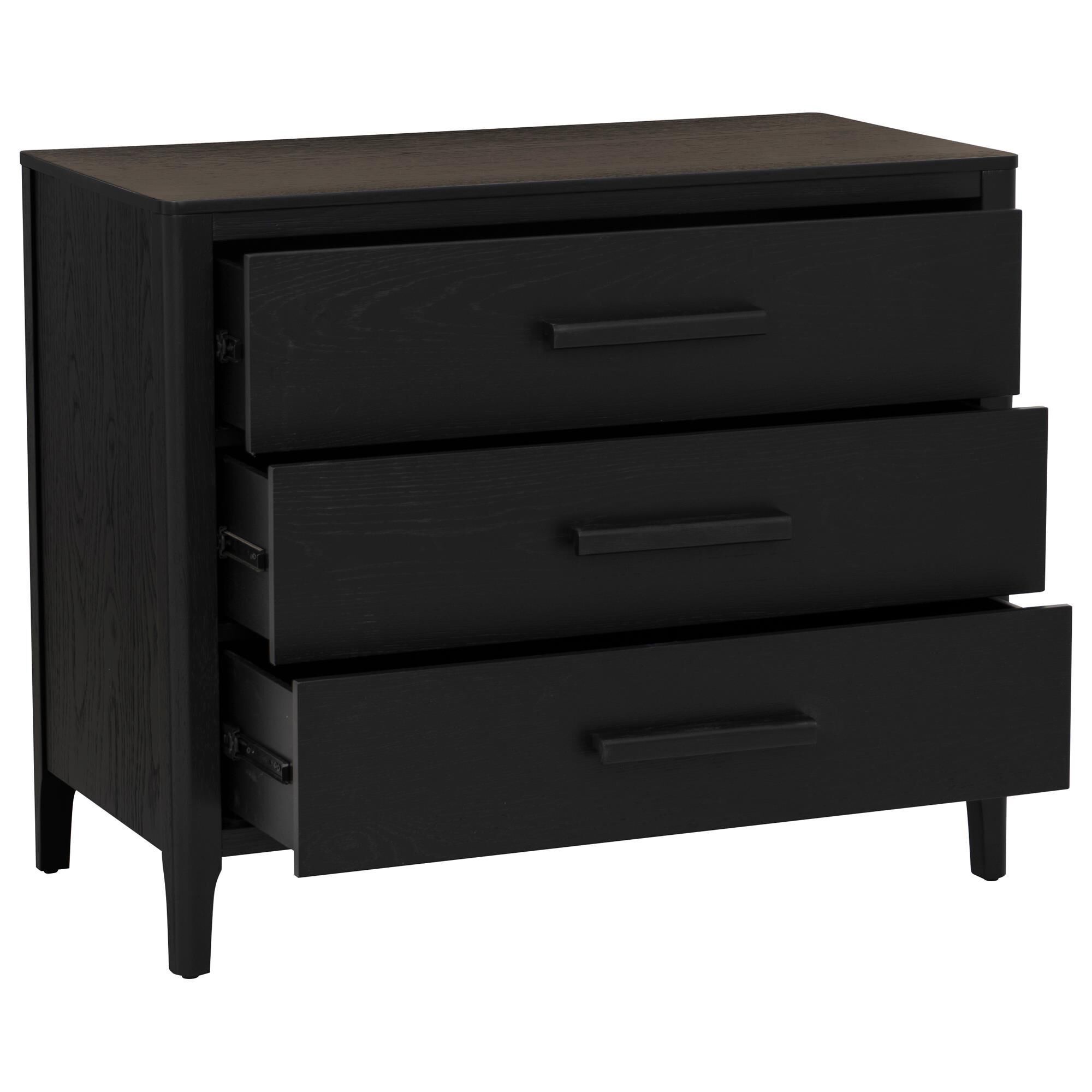 Linon Home Decor Wilcox 3-Drawer Dresser in Black