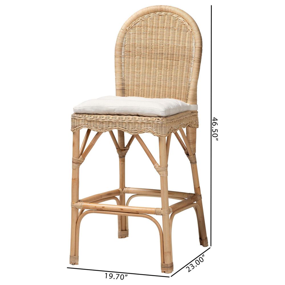 Baxton Studio Bilu Bar Stool in Light Honey (Set of 2), , large