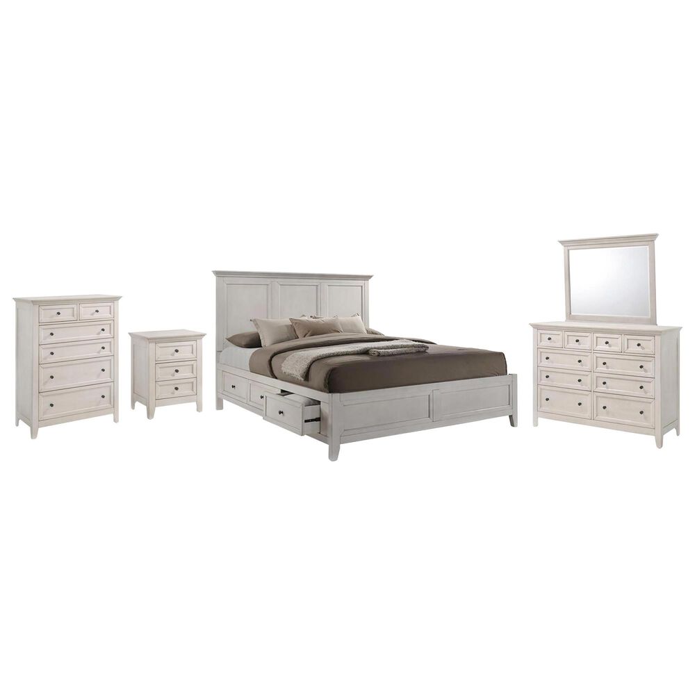 Hawthorne Furniture San Mateo 5-Piece Queen Storage Bedroom Set in Rustic White, , large