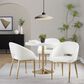 LumiSource Renee Arm Chair with White Faux Leather Cushion in Gold (Set of 2), , large