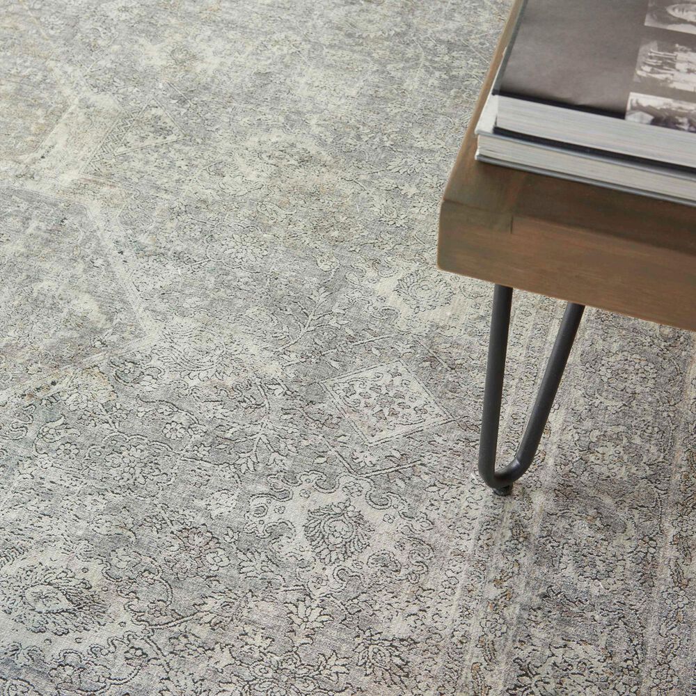 Nourison Starry Nights STN03 10&#39; x 13&#39; Silver and Cream Area Rug, , large