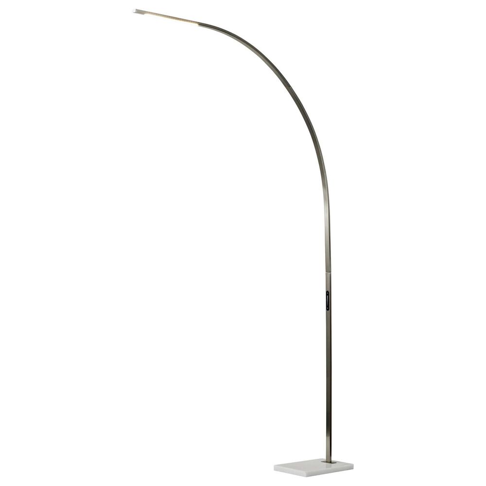 Adesso Sonic LED Arc Floor Lamp in Brushed Steel, , large