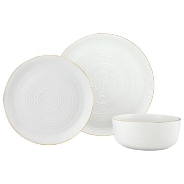 Godinger Silver 12-Piece Dinnerware Set Service for 4 in White and Gold, , large
