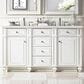 James Martin Vanities Bristol 60" Double Bathroom Vanity in Bright White with 3 cm Lime Delight Quartz Top and Rectangular Sinks, , large