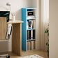 HOMLUX 4-Tier Open Shelf Display Organizer Bookcase in Light Blue and White, , large