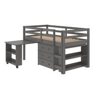 Cambria Designs Low Loft Bed with Desk and Storage