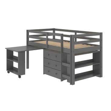 Forest Grove Low Loft Bed with Desk and Storage , , large