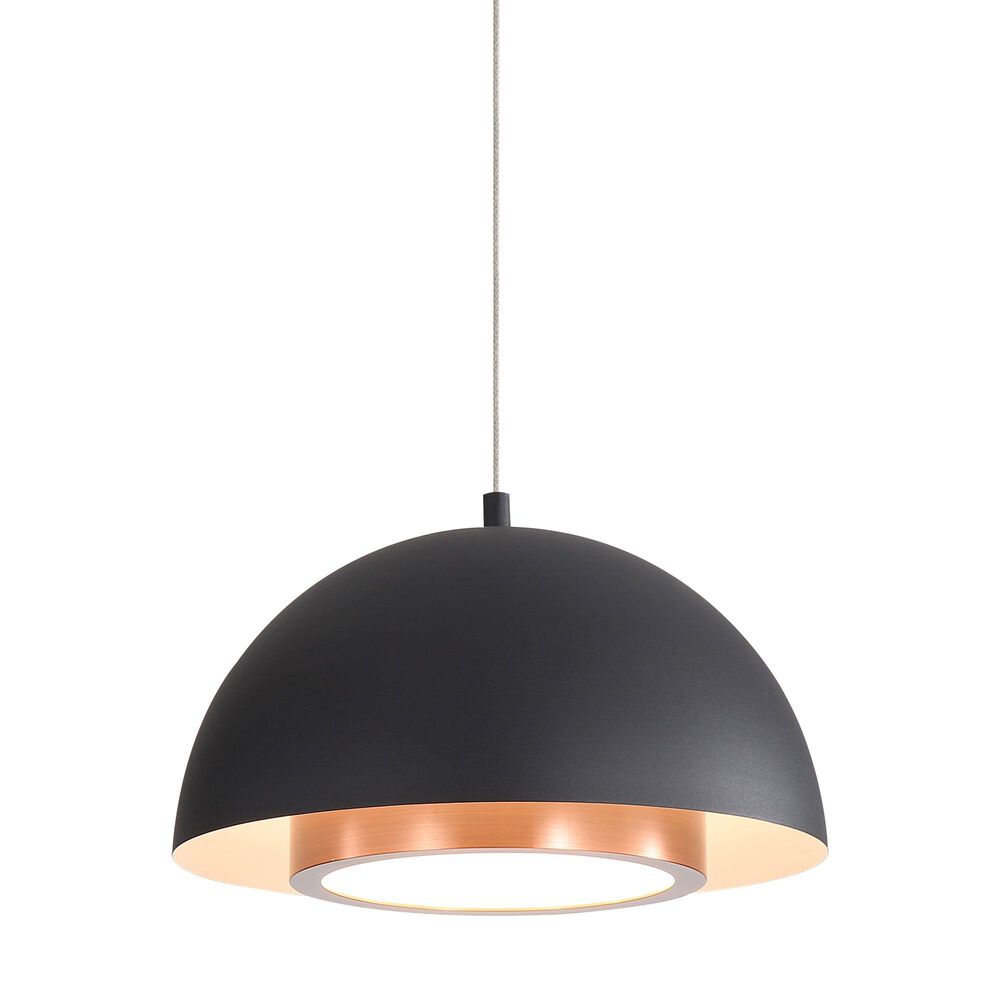 Golden Lighting Solsken 12" 1-Light Pendant in Sand Black, , large
