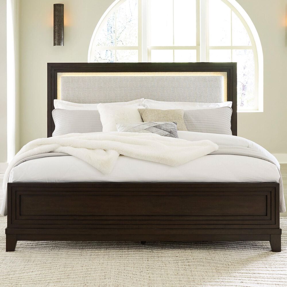 Ashley Neymorton King Panel Bed in Dark Grayish Brown, , large