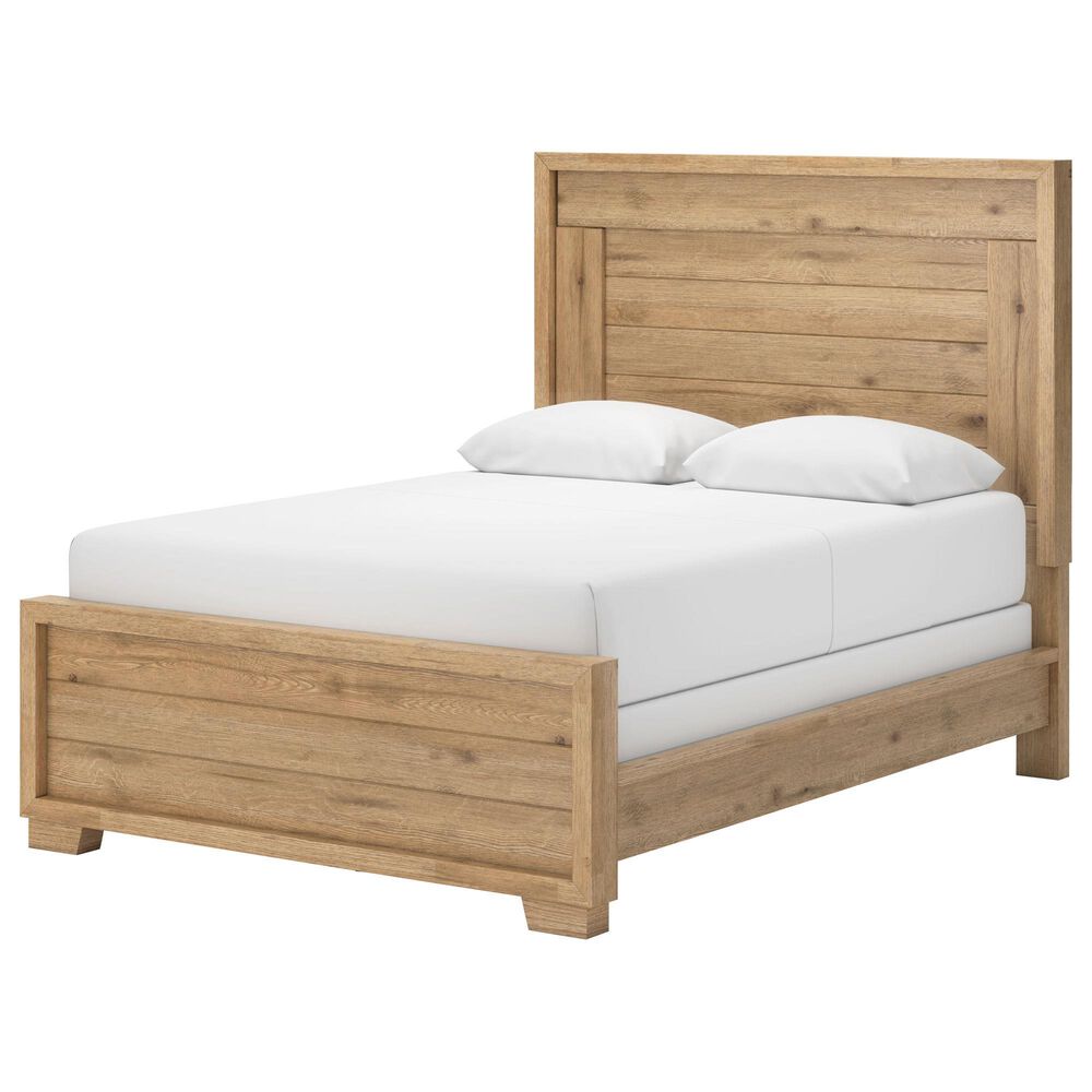 Ashley Galliden Queen Panel Bed in Light Brown, , large