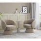 LumiSource Fran Swivel Accent Chair in Light Brown, , large