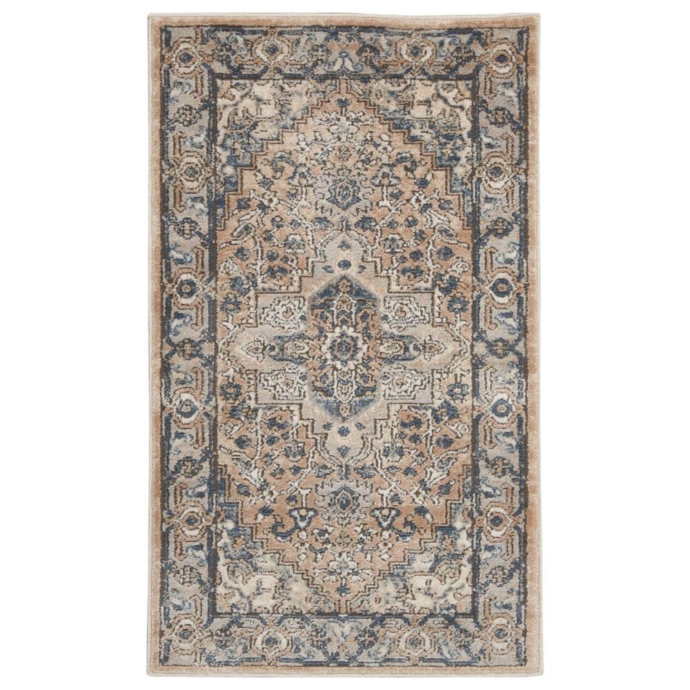 Nourison Quarry QUA05 2"2" x 3"9" Beige and Grey Area Rug, , large