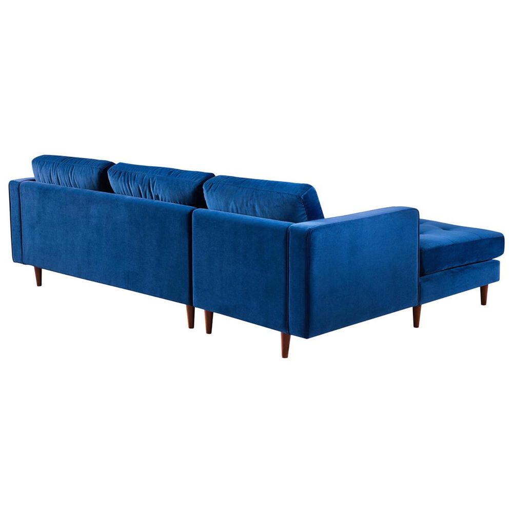 Tov Furniture Como Left Facing Sectional with Chaise in Navy Velvet, , large