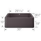 Blanco Ikon 30" Apron Single Bowl Farmhouse Sink in Cinder, , large