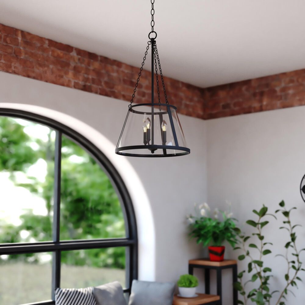 Vaxcel Rochester 3-Light Pendant in Matte Black, , large