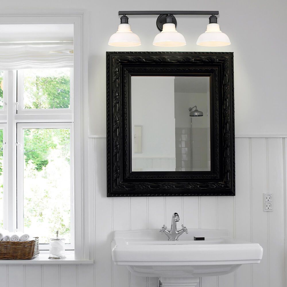 Golden Lighting Carver 3-Light Bath Vanity in Matte Black, , large