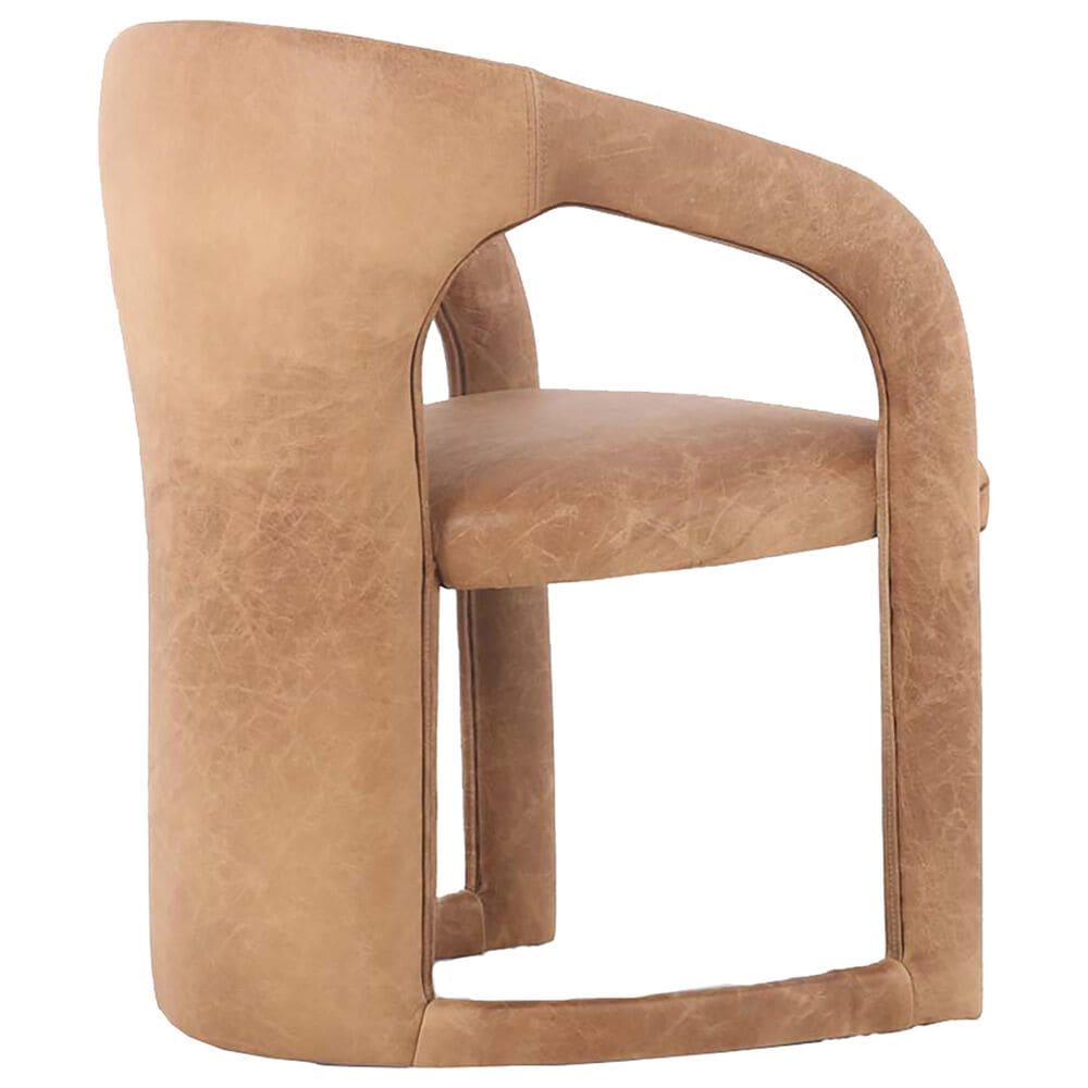 Classic Home Archie Leather Dining Chair in Maple Brown, , large