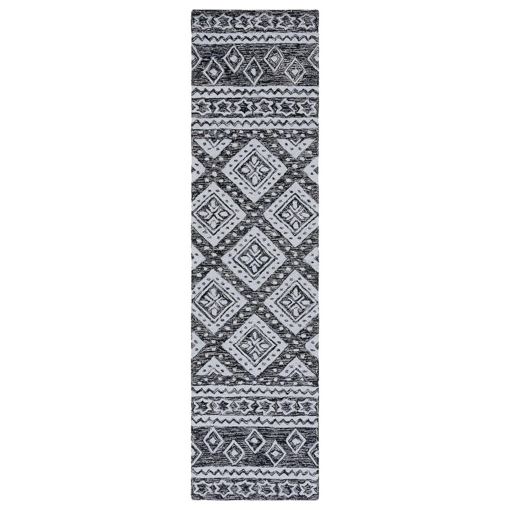 Safavieh Micro-Loop 2"3" x 9" Black and Gray Runner, , large