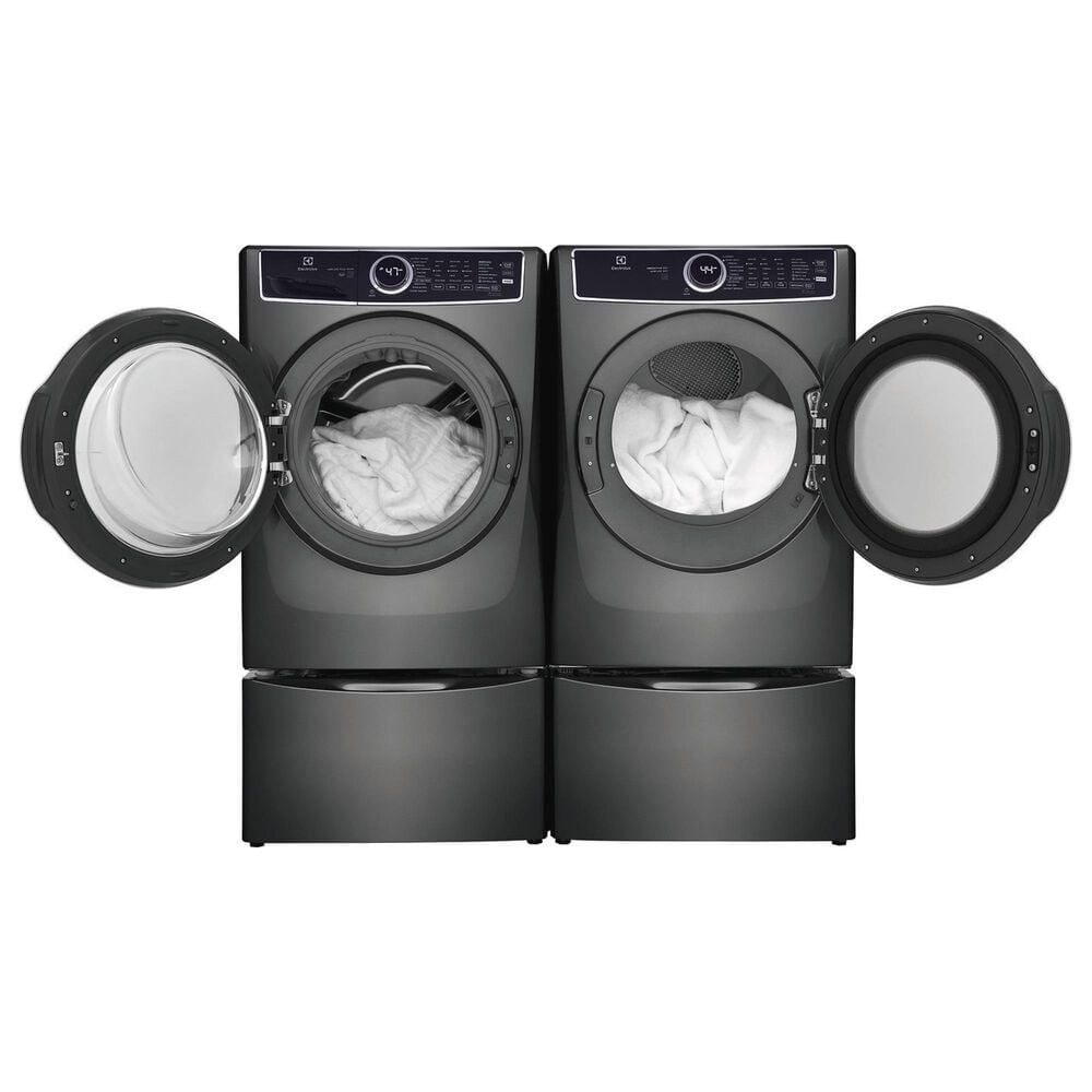 Electrolux 4.5 Cu. Ft. Front Load Washer and 8.0 Cu. Ft. Gas Dryer Laundry Pair with Pedestal in Titanium, , large
