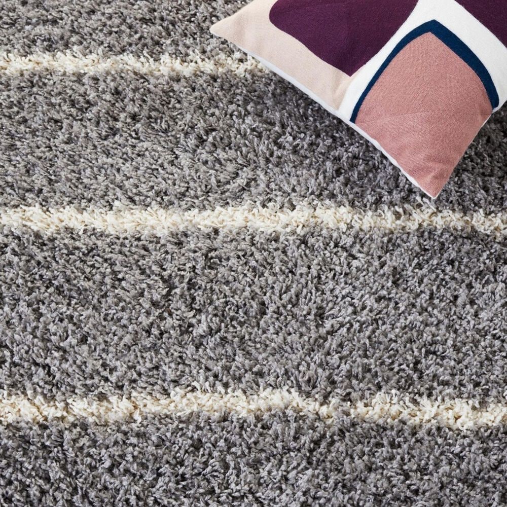Safavieh Venus Shag VNS604J 5&#39;3&quot; Square Grey and Ivory Area Rug, , large