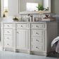 James Martin Vanities Bristol 36" Single Bathroom Vanity in Bright White with 3 cm Arctic Fall Solid Surface Top and Rectangular Sink, , large