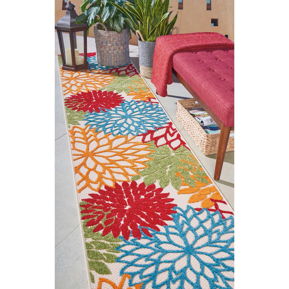 Nourison Aloha 2&#39; x 6&#39; Green Indoor/Outdoor Runner, , large