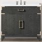 Lexora Home Laurel 36" Single Bathroom Vanity in Black Oak with White Quartz Top and Rectangular Sink, , large