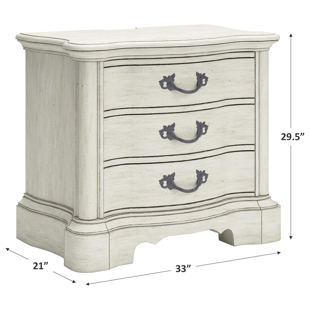 Millenium Arlendyne 3-Drawer Nightstand in Antique White, , large
