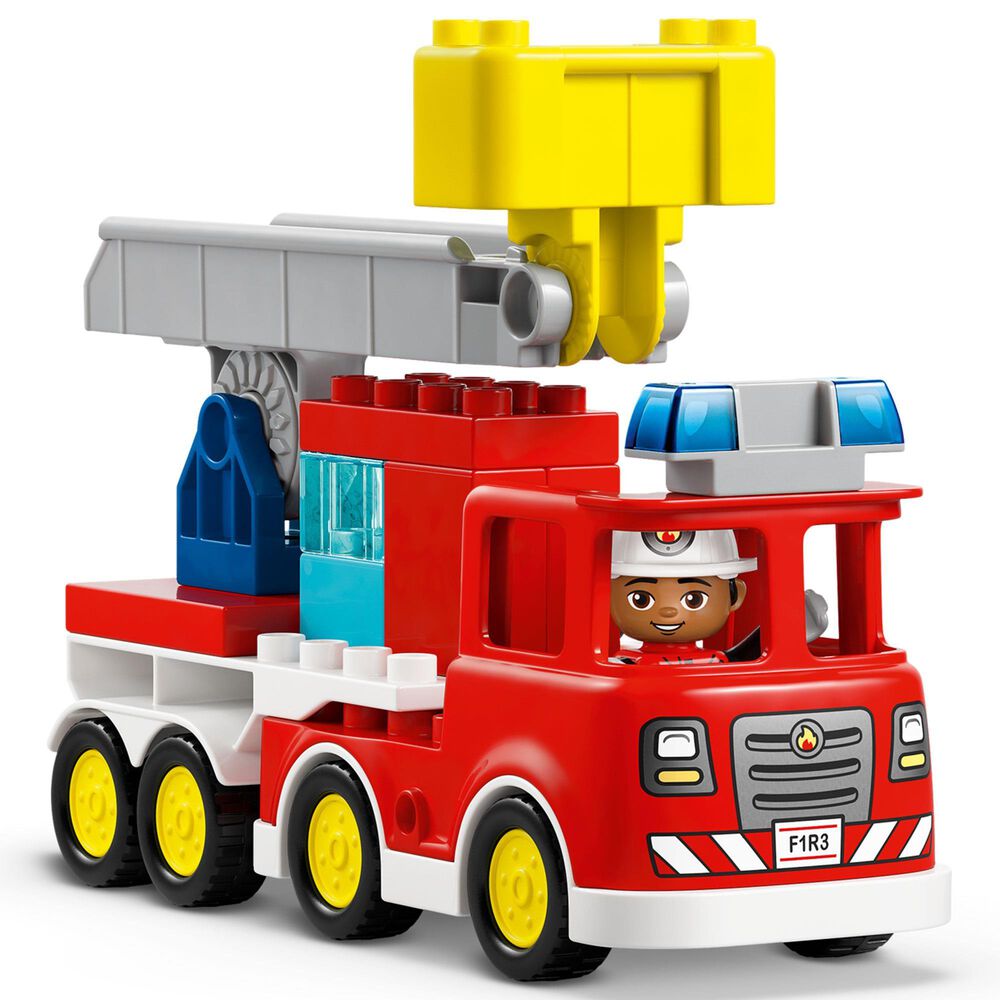 LEGO Duplo Fire Truck with Hose and Firefighter Building Set, , large