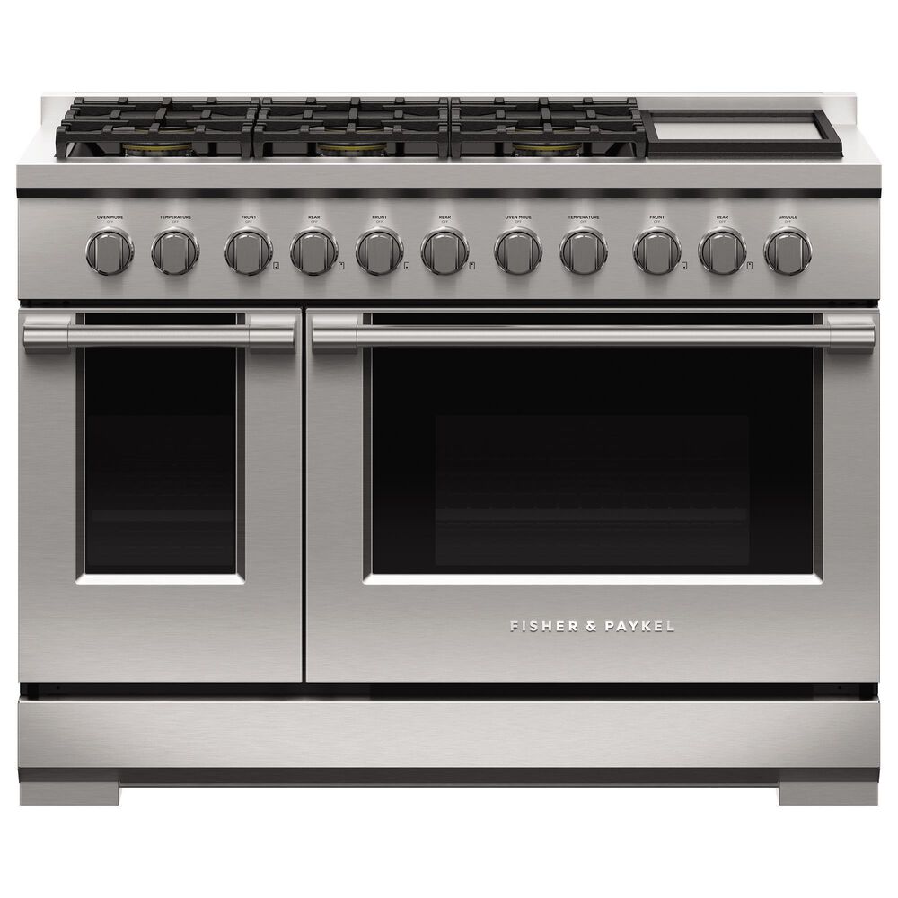 Fisher & Paykel 48" Freestanding Liquid Propan Gas Range with 6 Burners and Griddle in Stainless Steel, , large