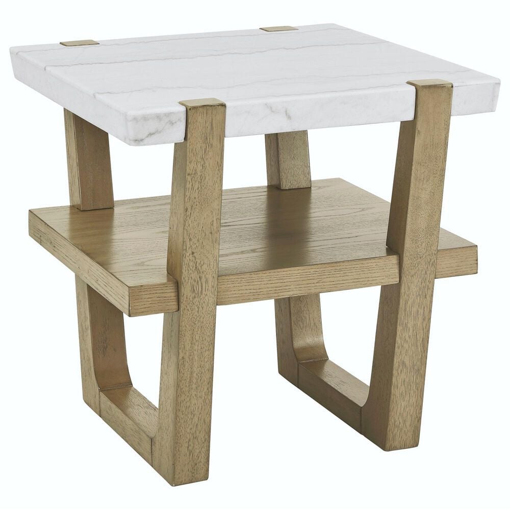Crystal City Perth End Table in Weathered Sand and White, , large