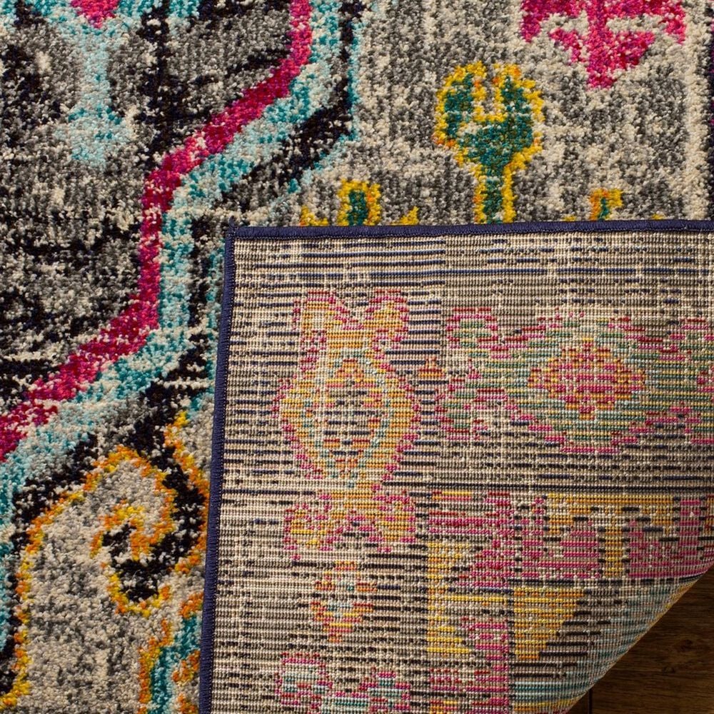 Safavieh Monaco MNC247R-28 2&#39;2&quot; x 8&#39; Grey/Fuchsia Runner, , large