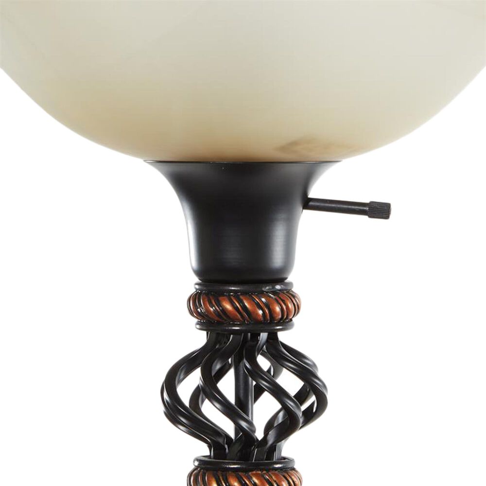 Maple and Jade Twisted Flourishes and Rings Floor Lamp in Matte Black, , large