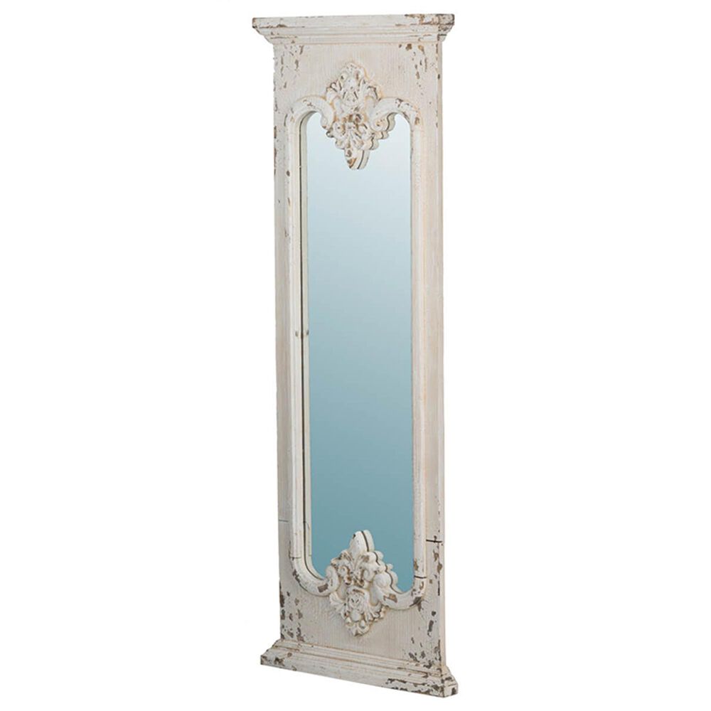 Hearth and Haven Full Length Wall Mirror with Solid Wood Frame in White, , large