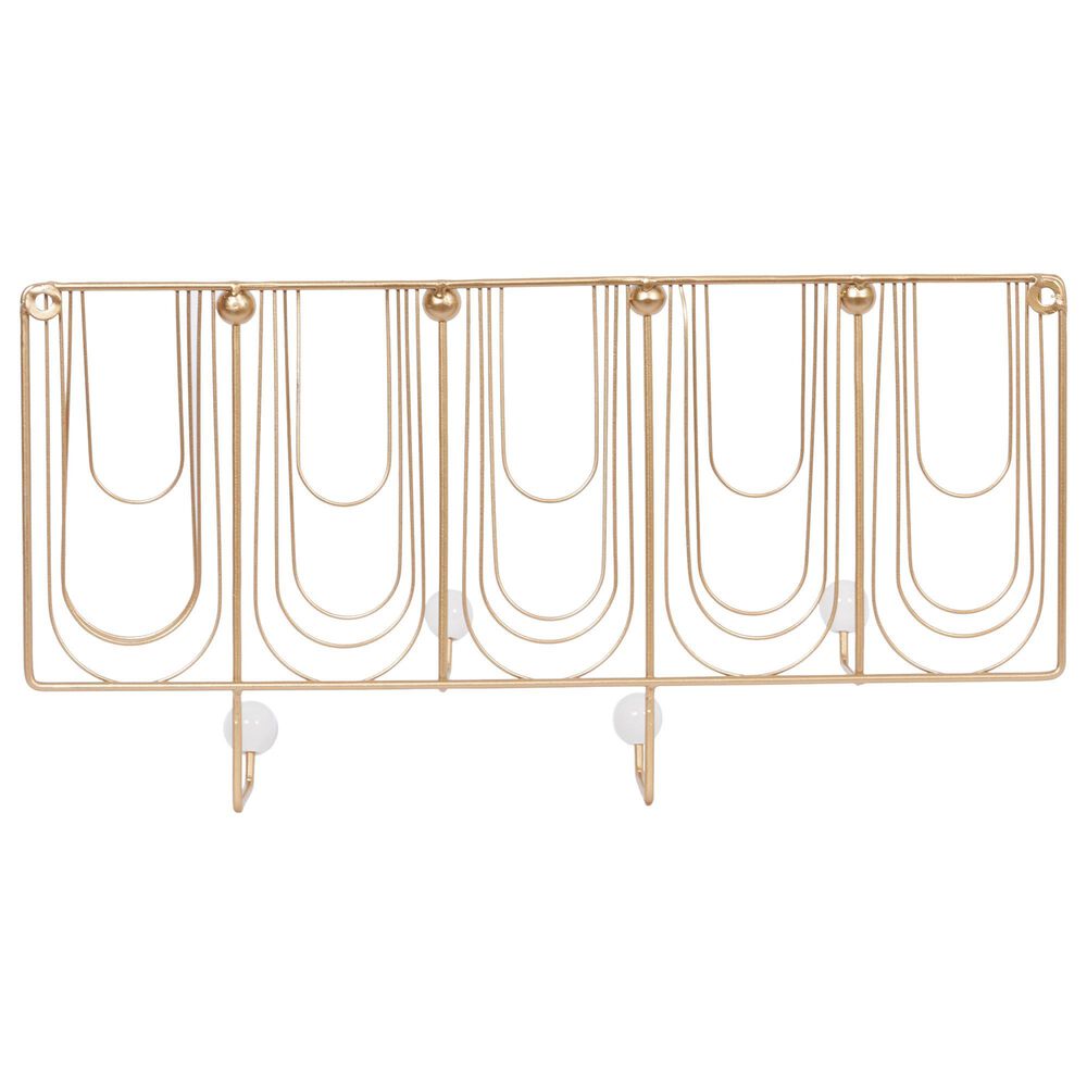 Maple and Jade Metal Glam Wall Hook in Gold &#40;Set of 3&#41;, , large
