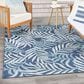 Nourison Garden Oasis Ivory and Navy 4" x 6" Indoor/Outdoor Area Rug, , large