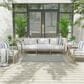 Nourison Courtyard Ivory and Aqua 3" x 5" Indoor/Outdoor Area Rug, , large