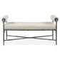 Furniture of America Lalia Hammered Metal Upholstered Bench in Gun Metal, , large