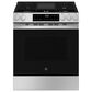 GE Appliances 30" Slide-In Front-Control Gas Range with Steam Clean in Stainless Steel, , large