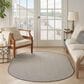 Nourison Courtyard Ivory and Charcoal 5" x 8" Oval Indoor/Outdoor Area Rug, , large
