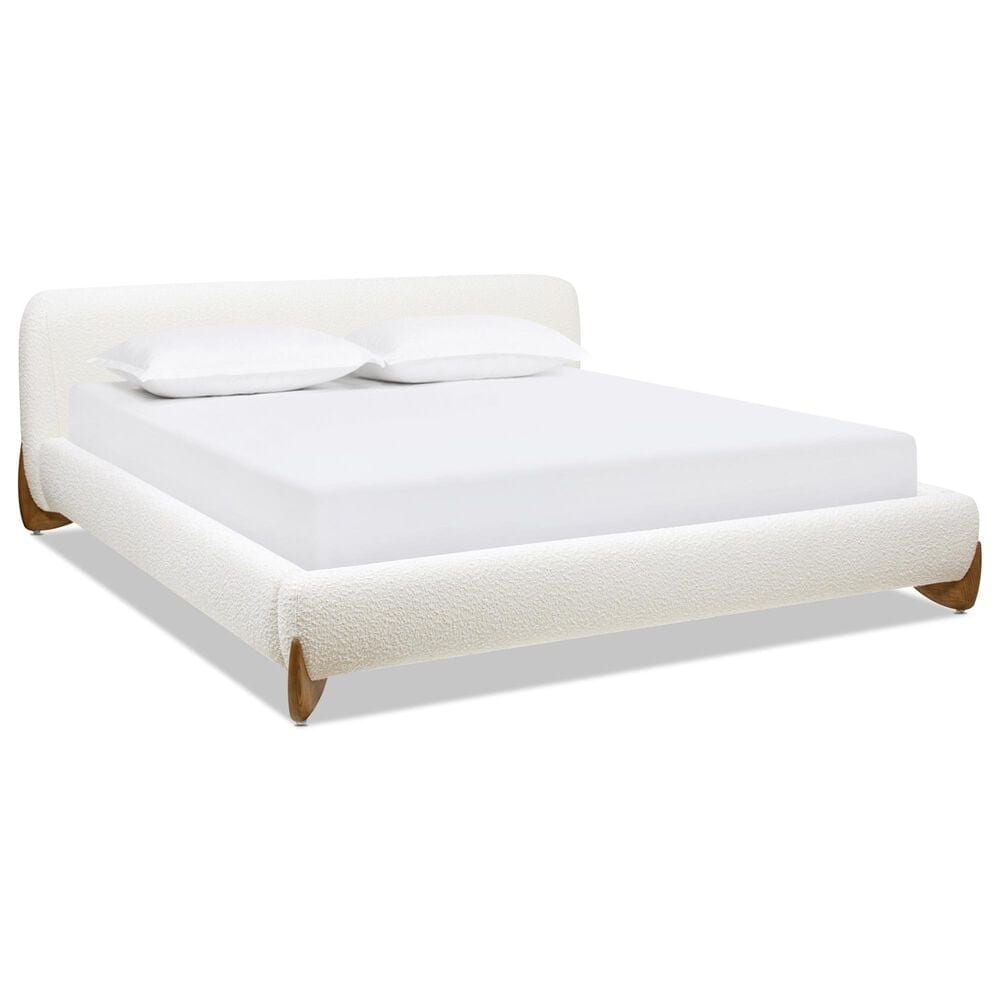 Jennifer Taylor Home Alpine Puffy Modern King Platform Bed in Ivory White, , large