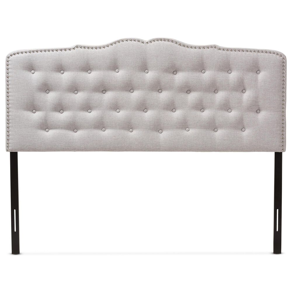 Baxton Studio Lucy King Panel Headboard in Greyish Beige, , large