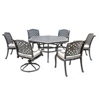 outdoor dining table with six chairs