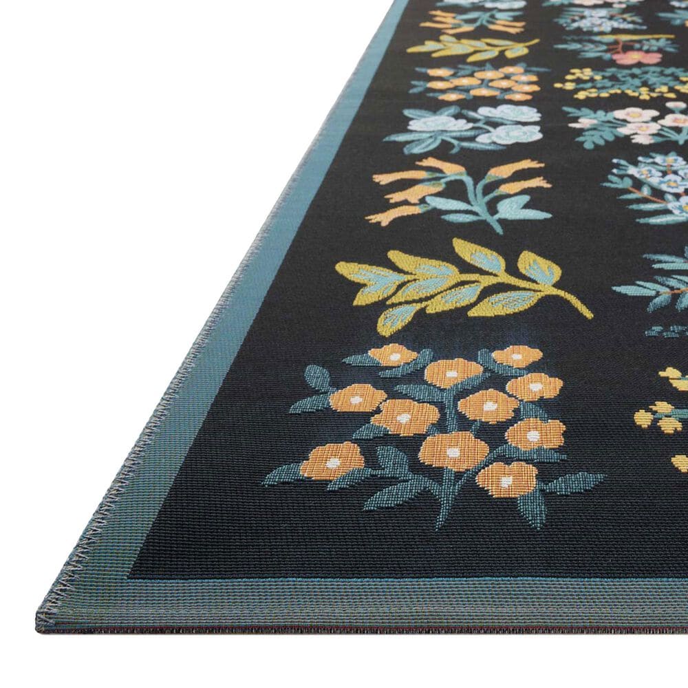 Rifle Paper Co. x Loloi Perennial Wildflower 2&#39;5&quot; x 3&#39;11&quot; Black Area Rug, , large