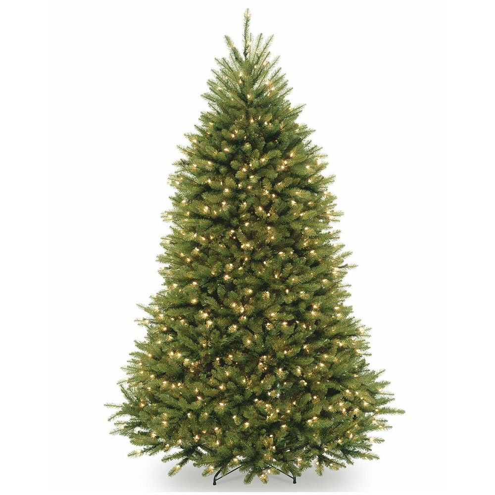 National Tree 7.5" Dunhill Fir Hinged Tree with 750 White Lights, , large