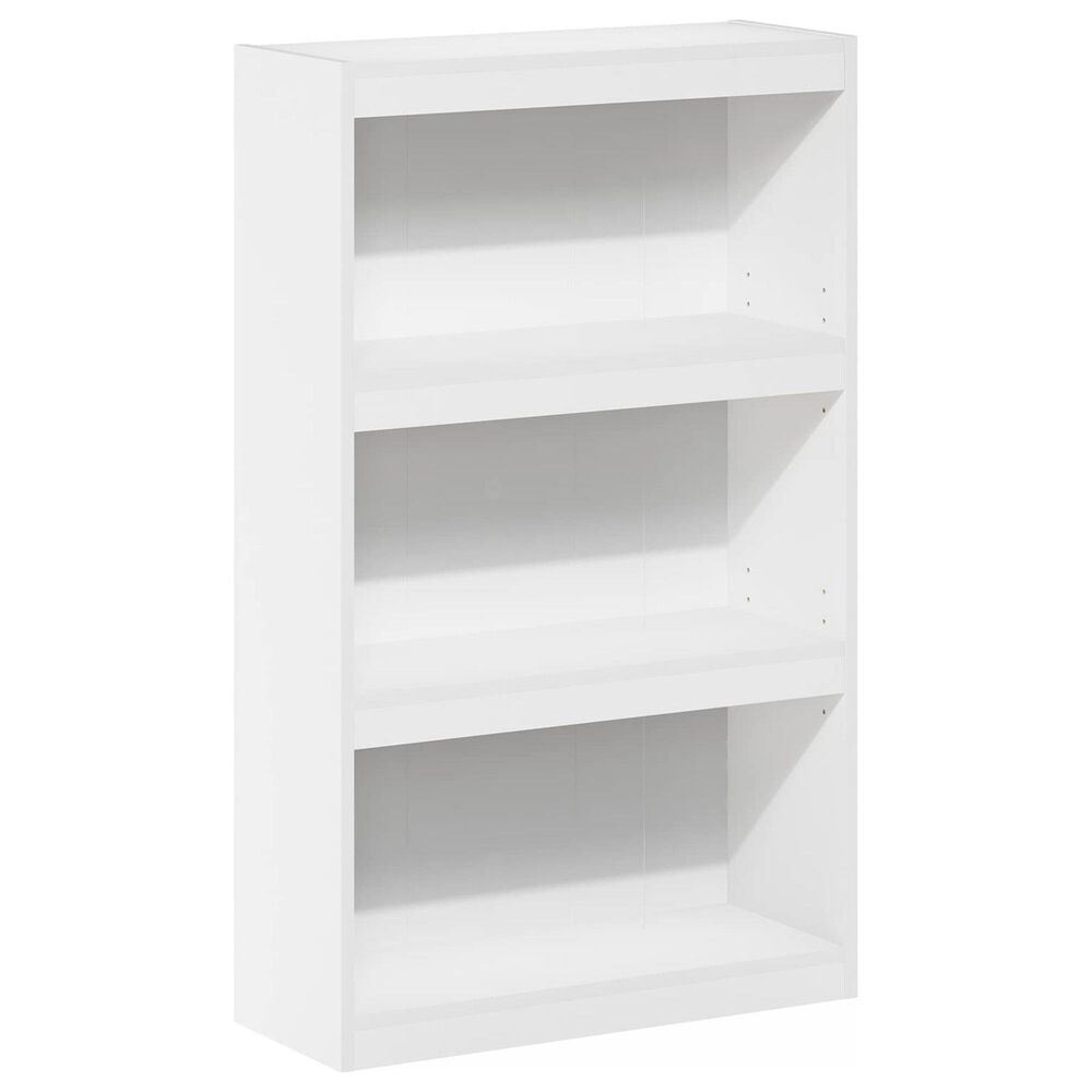 HOMLUX Enhanced Home 3-Tier Adjustable Shelf Bookcase in White, , large