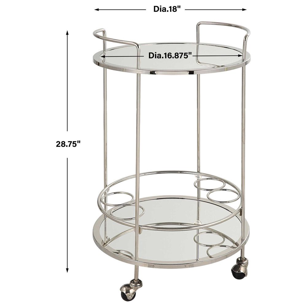 Uttermost Spritz Bar Cart in Polished Chrome, , large