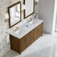 James Martin Bellshire 72" Double Bathroom Vanity in Honey Oak with 3 cm Ethereal Noctis Silestone Top, Rectangular Sinks and FreePower Wireless Charger, , large