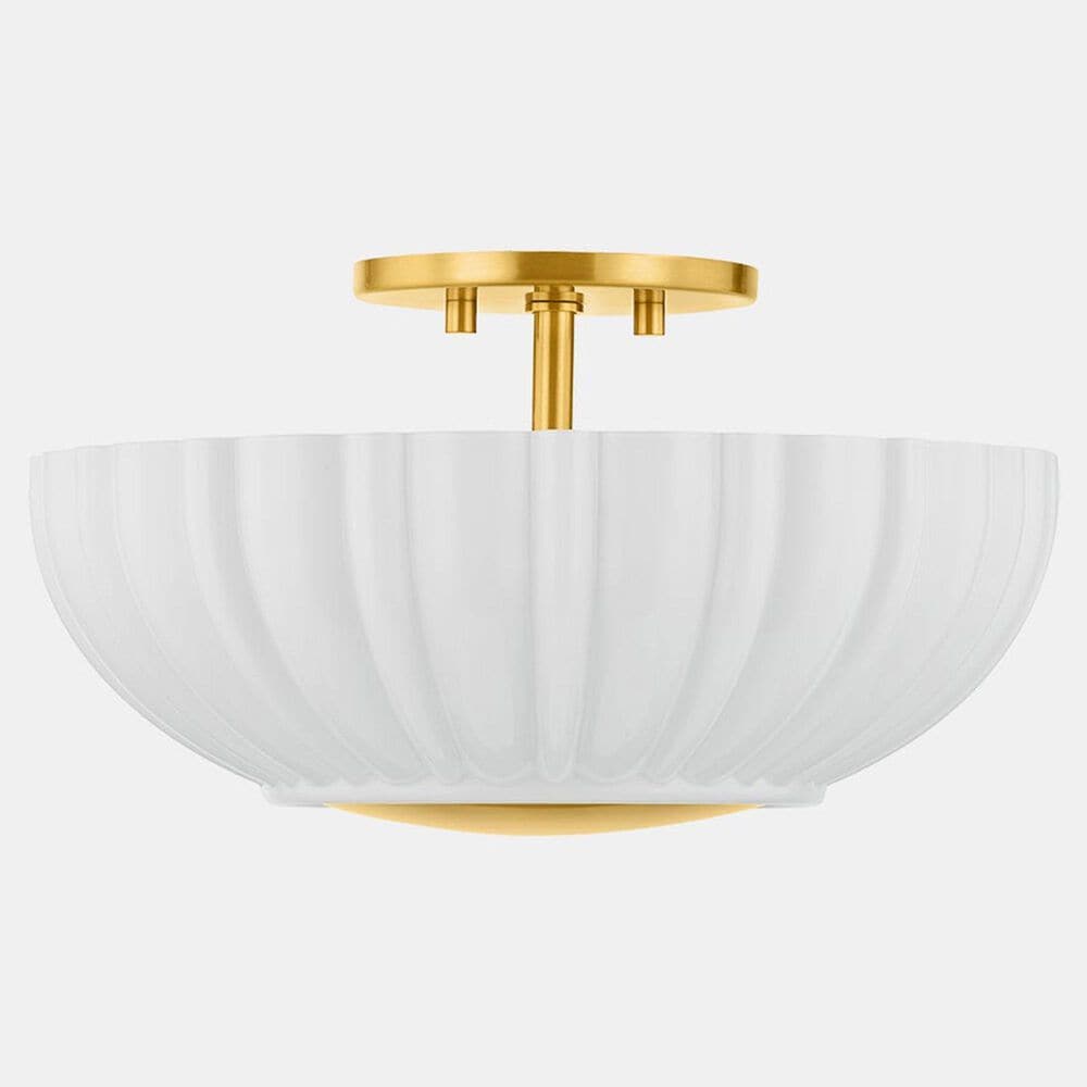 Mitzi Lighting Anne 2-Light Flush Mount in Aged Brass, , large